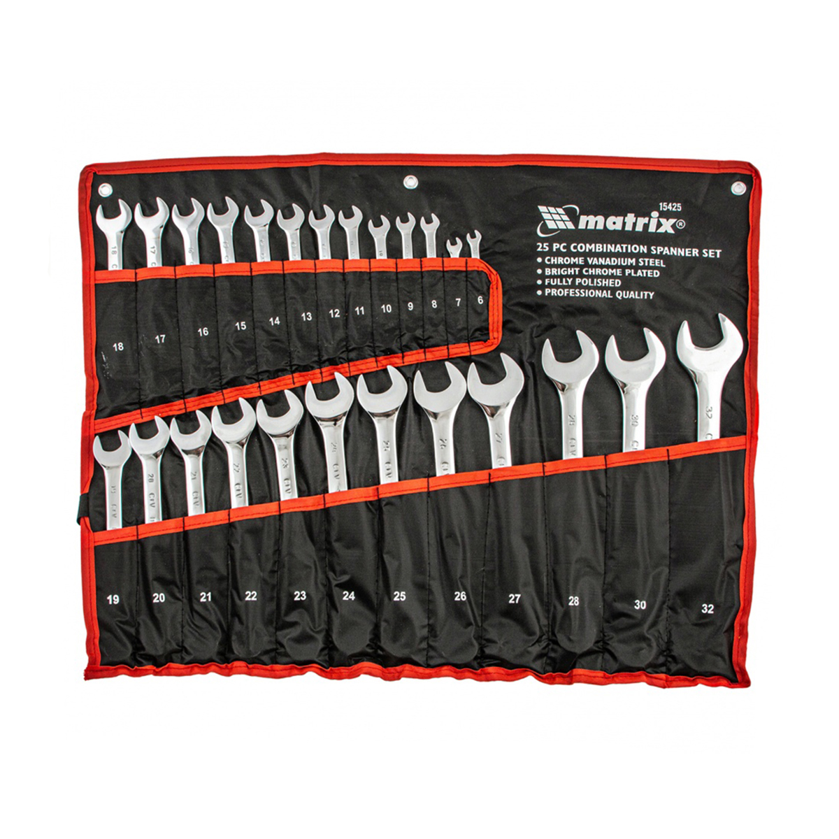 Ключи комбинированные набор 25 шт. (6-32 мм) полиров. хром (1/4) "matrix"
