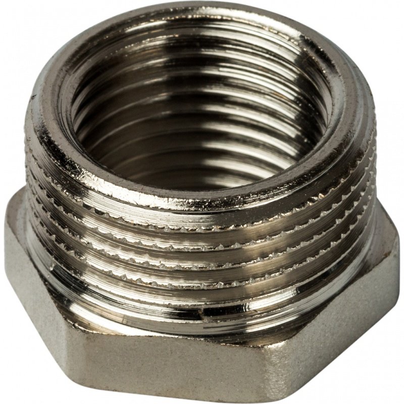 Футорка редукционная НВ 3/4" x 1/2" никель STOUT