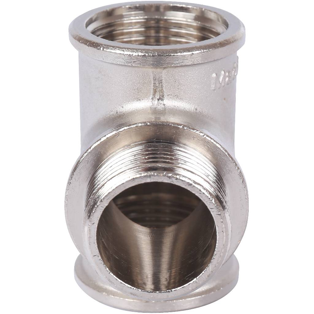 Тройник резьбовой ВН 1" никель STOUT
