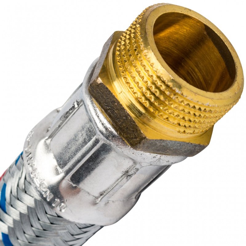 Гибкая подводка для воды угловая НР 1" х ВР 1" STOUT - 800 мм