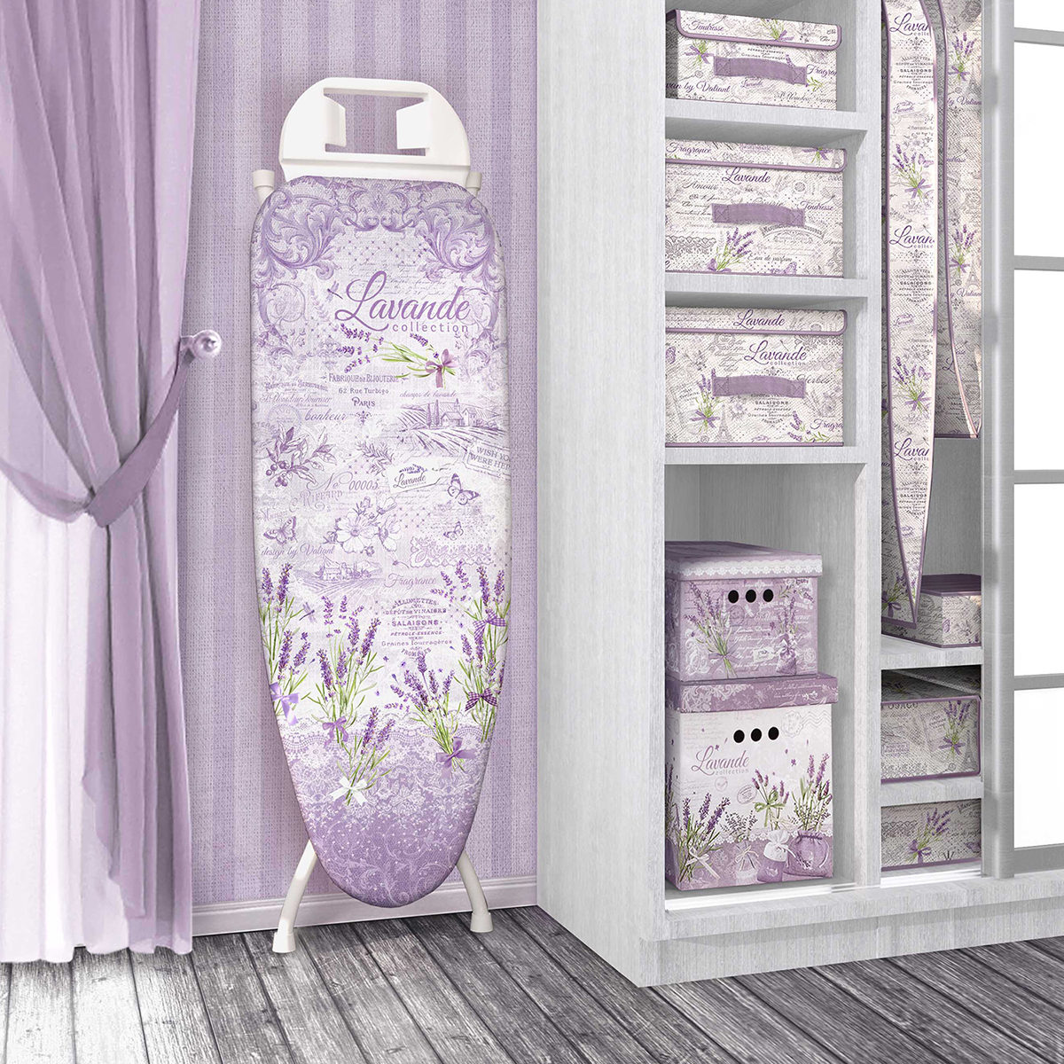 Чехол для гладильной доски "lavande" 143 х 54 см (1/20) "valiant" lv14354-xl