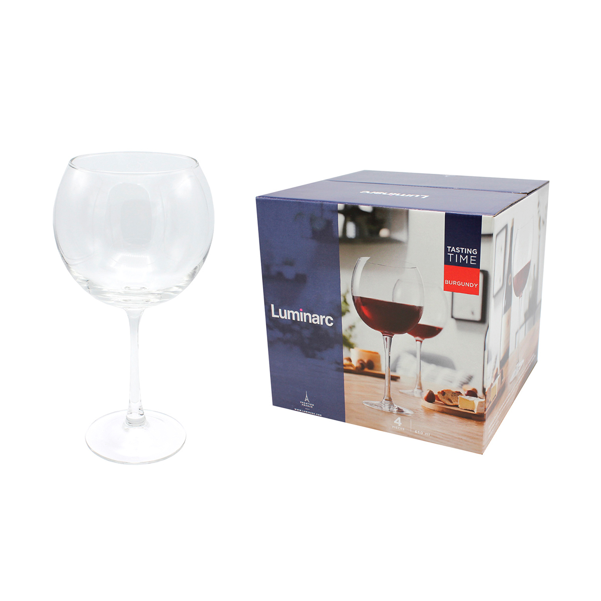 Бокал для вина "время дегустаций бургундия" 650 мл (набор 4 шт.) (1/2) "luminarc"