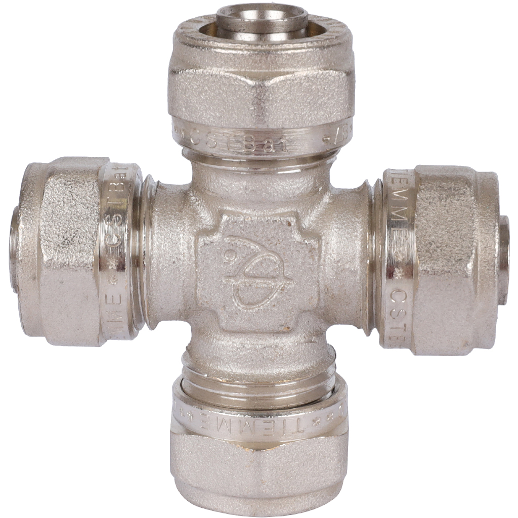 Крестовина равнопроходная 16 x 16 x 16 x 16 под обжим TIEMME для металлопласта