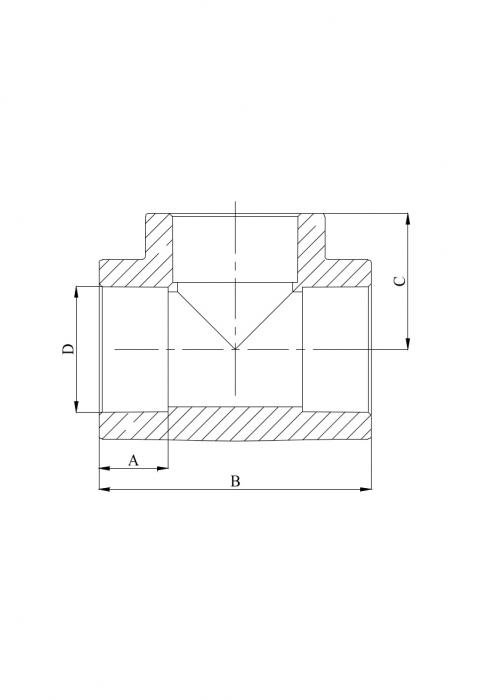 Тройник равнопроходной 50 мм полипропиленовый PP-R100 серый HEISSKRAFT