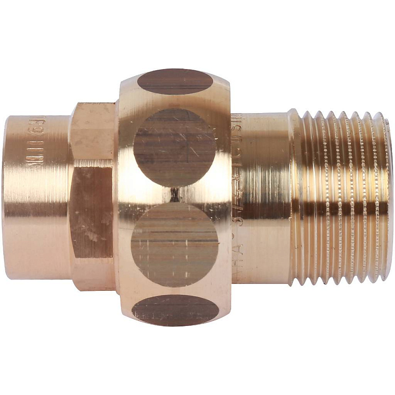 Американка (сгон) 22x1" НР с плоской прокладкой под пайку бронзовая SANHA 14331221