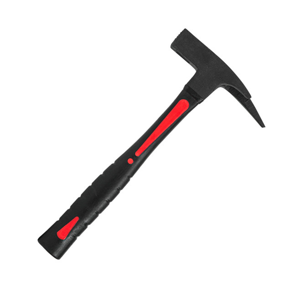 Молоток-гвоздодер кованый 600 г фиберглас. обрезин. рукоятка, черный (1/6/24) "beorol"