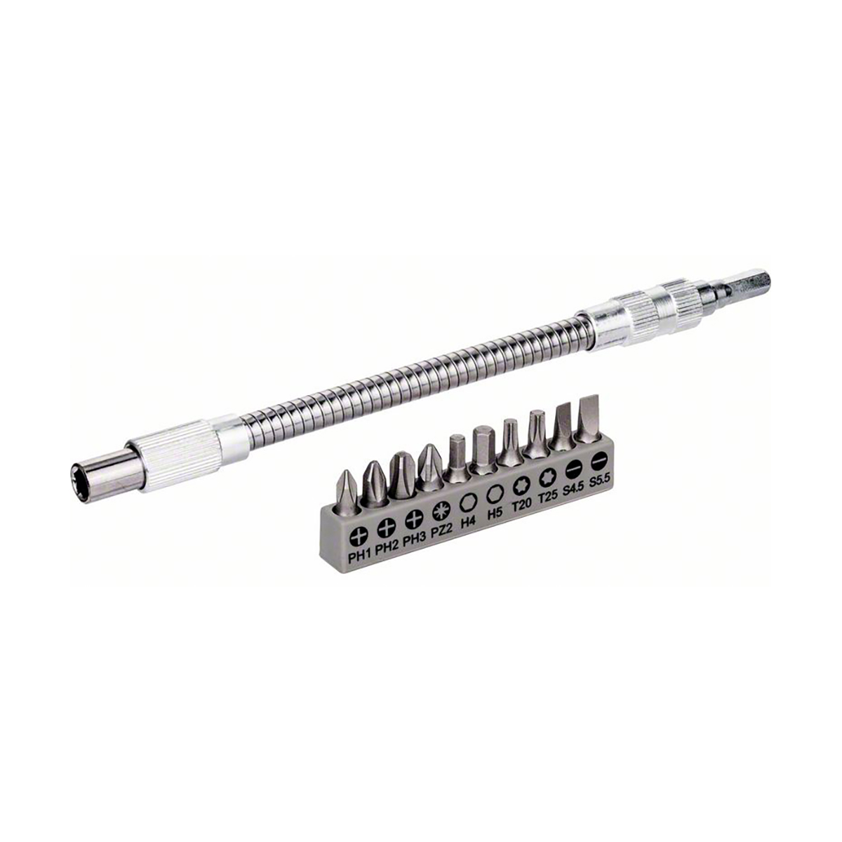 Удлинитель гибкий для шуруповерта 200 мм + 10 бит (1) "bosch" 2608522376