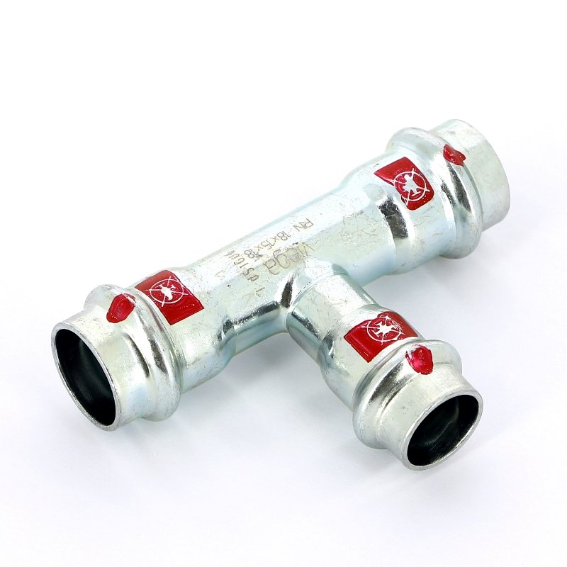 Тройник пресс 18x15x18 оцинкованная сталь Prestabo VIEGA