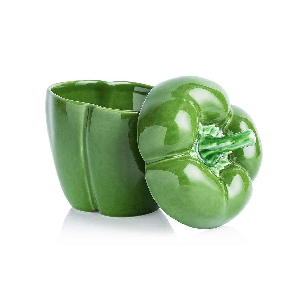 Емкость с крышкой "перец" 12,5 см, керамика (зеленый) (1) "bordallo pinheiro" bor65018642