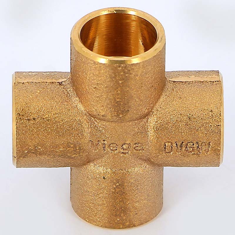 Крестовина равнопроходная VIEGA под пайку 15 мм бронзовая