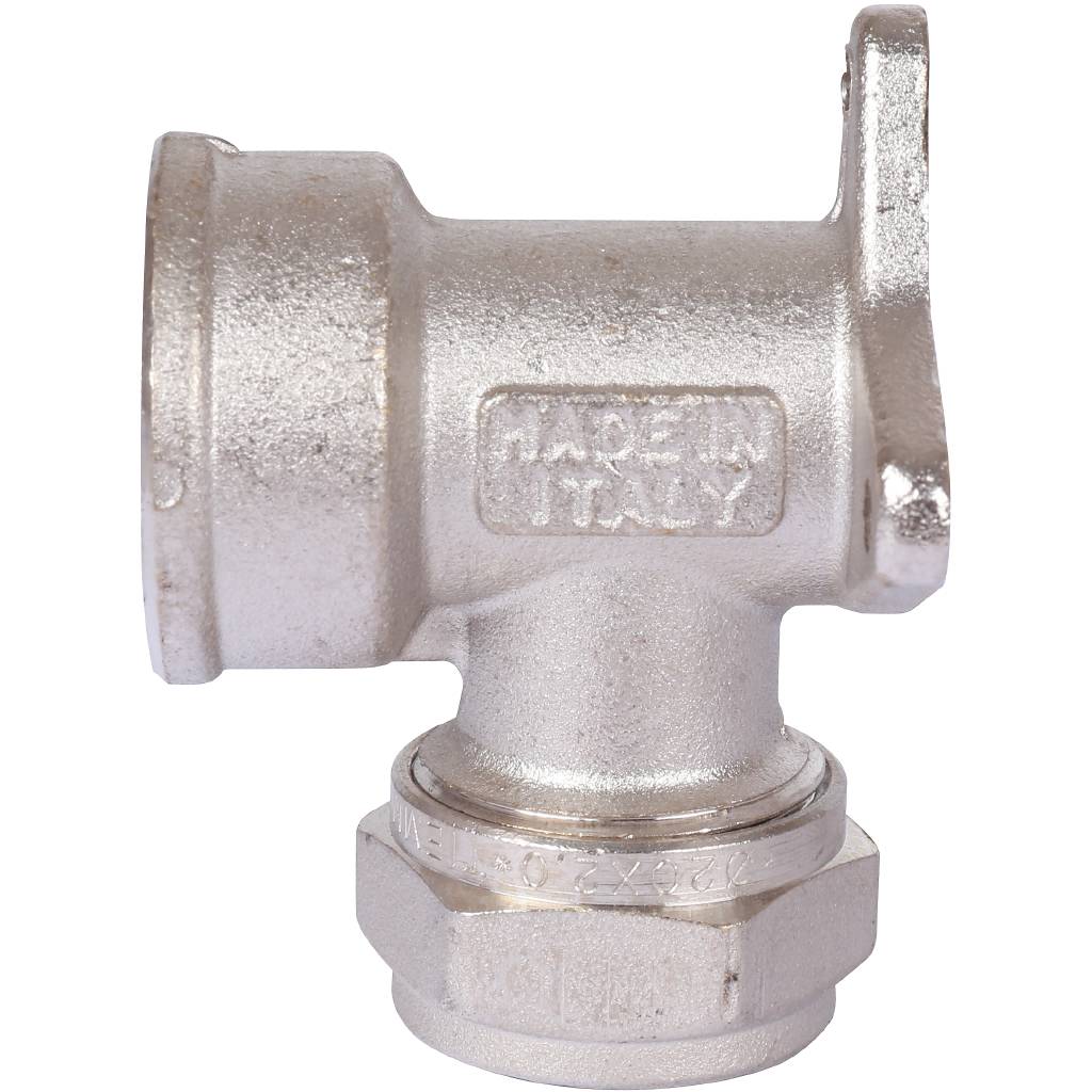 Угол настенный с креплением 20 х 3/4'' ВР обжим TIEMME для металлопласта