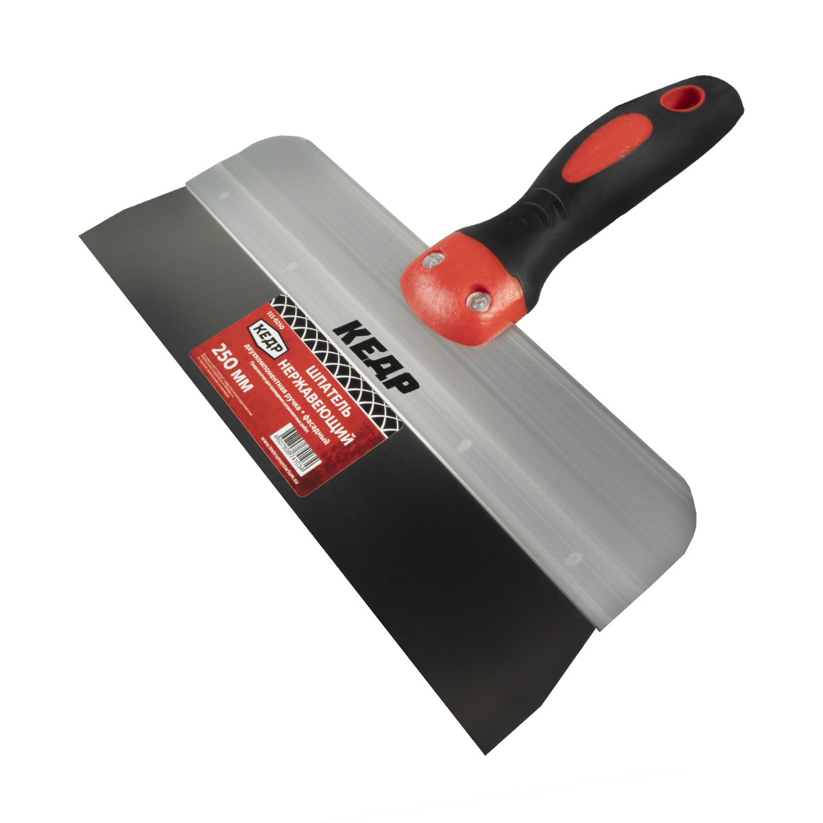 Шпатель фасадный нержав. 250 мм двухкомп. ручка (1/10) "кедр"  111-0250