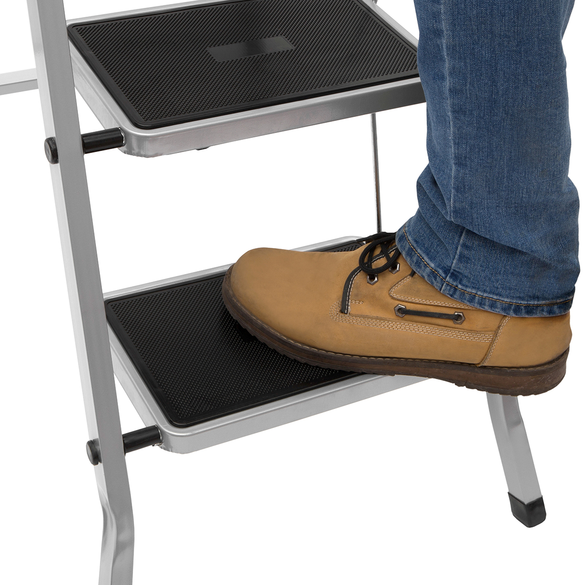 Стремянка стальная 2 широкие антискольз. ступени (1/4) "zalger" 511-2