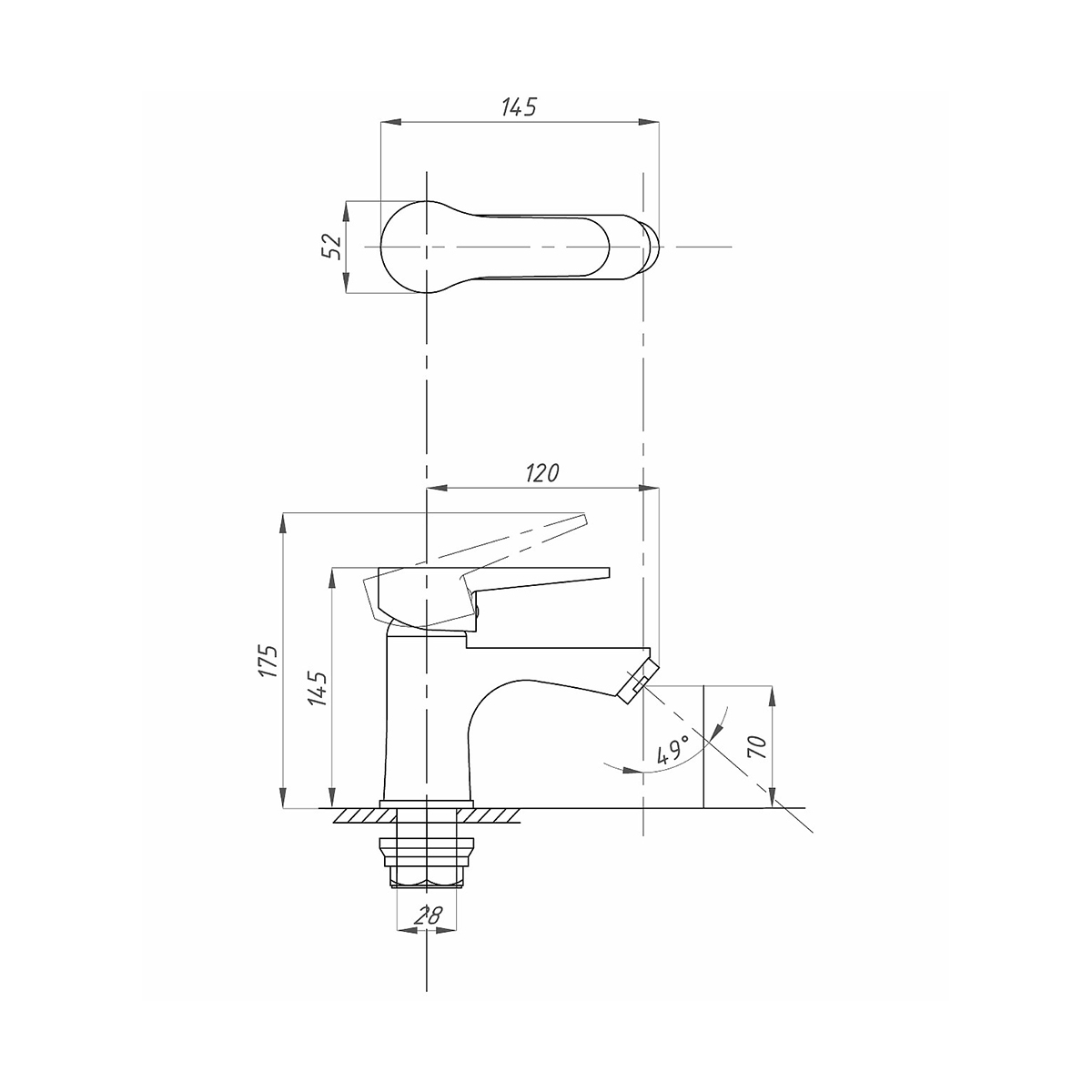Смеситель для умывальника  fzs-242-b101 (1/10) "fauzt"