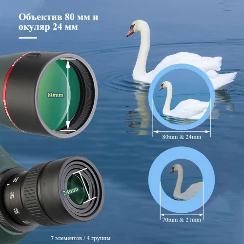 Зрительная труба SVBONY SV406P 20–60x80 ED WP