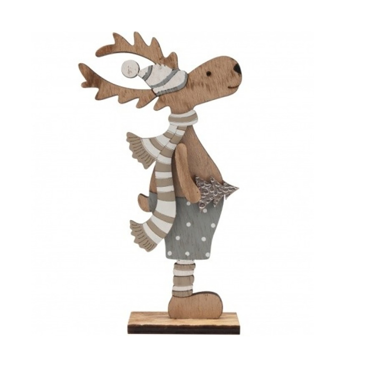 Фигурка "рождественский олень" синий 10,5*4*18 см дерев. (1/48) "neon-night" 504-005