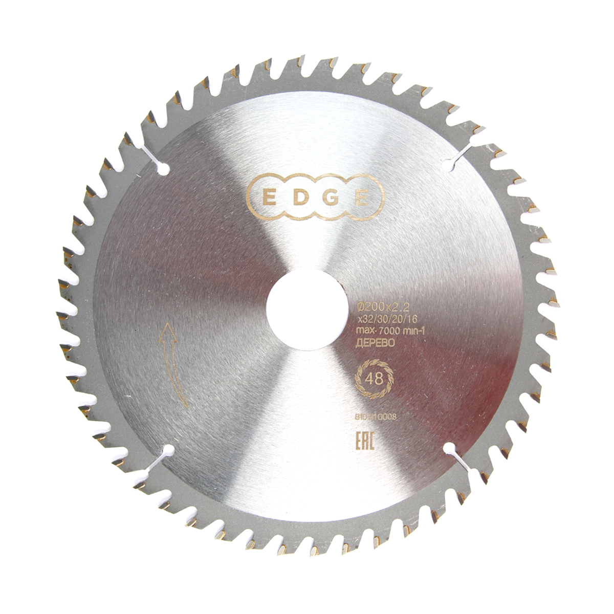 Диск пильный по дереву 200 х 32/30/20/16 мм, 48 зубьев (1/50) "edge by patriot" 810010008
