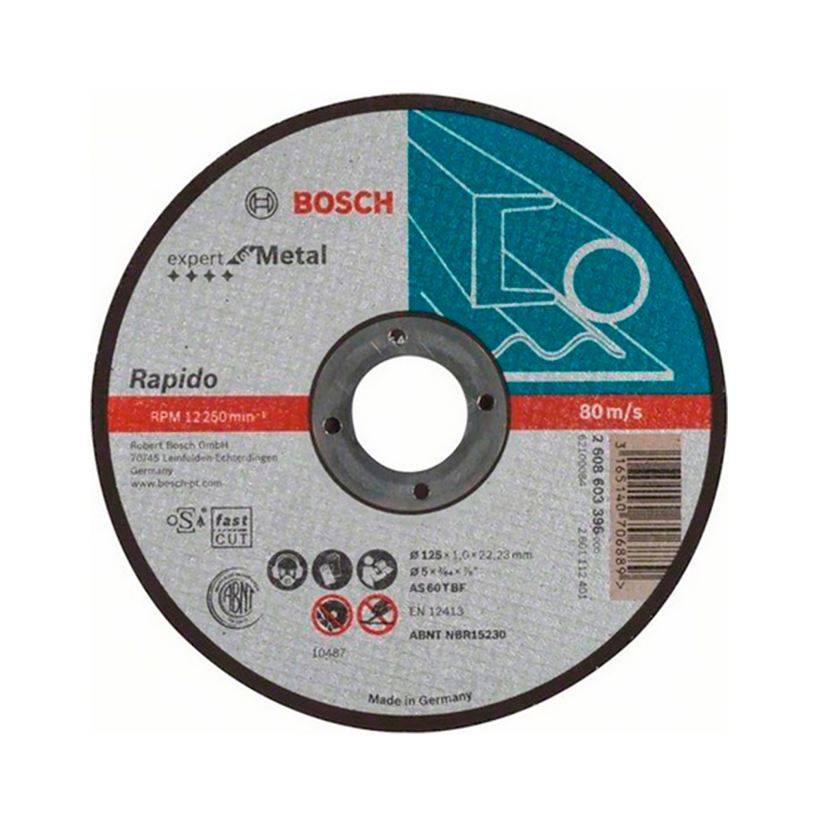 Круг отрезной по металлу "expert for metal" 125 х 1,0 х 22,2 мм (1) "bosch" 2608603396