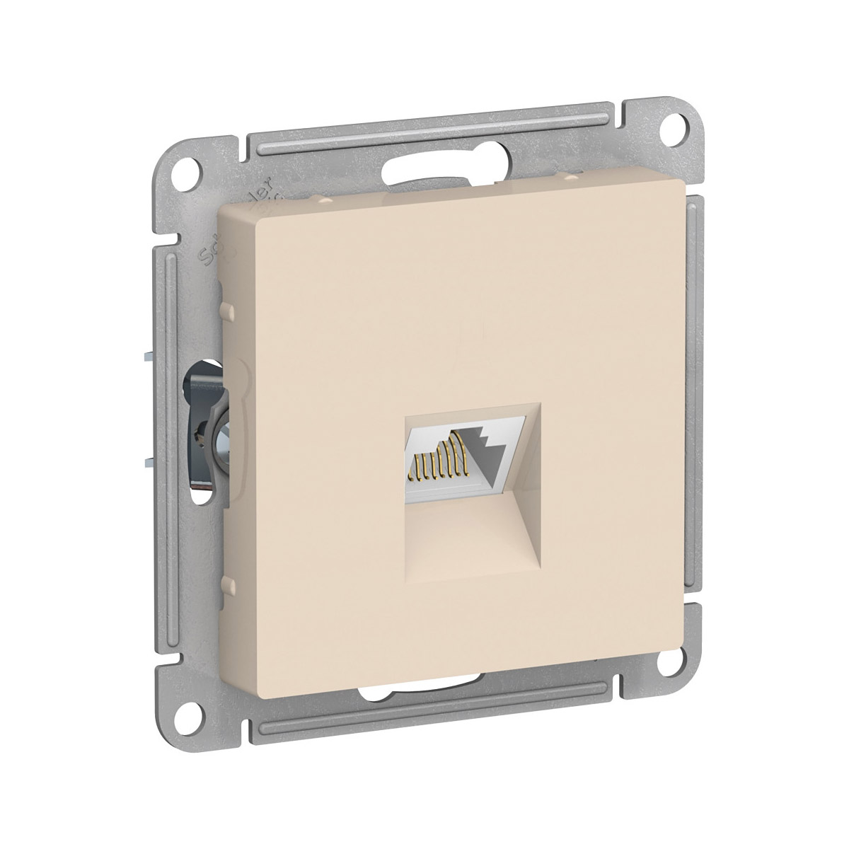 Розетка компьютерная "atlasdesign" 1 местн. rj45 (механизм) бежевый (1/10/60) "schneider"