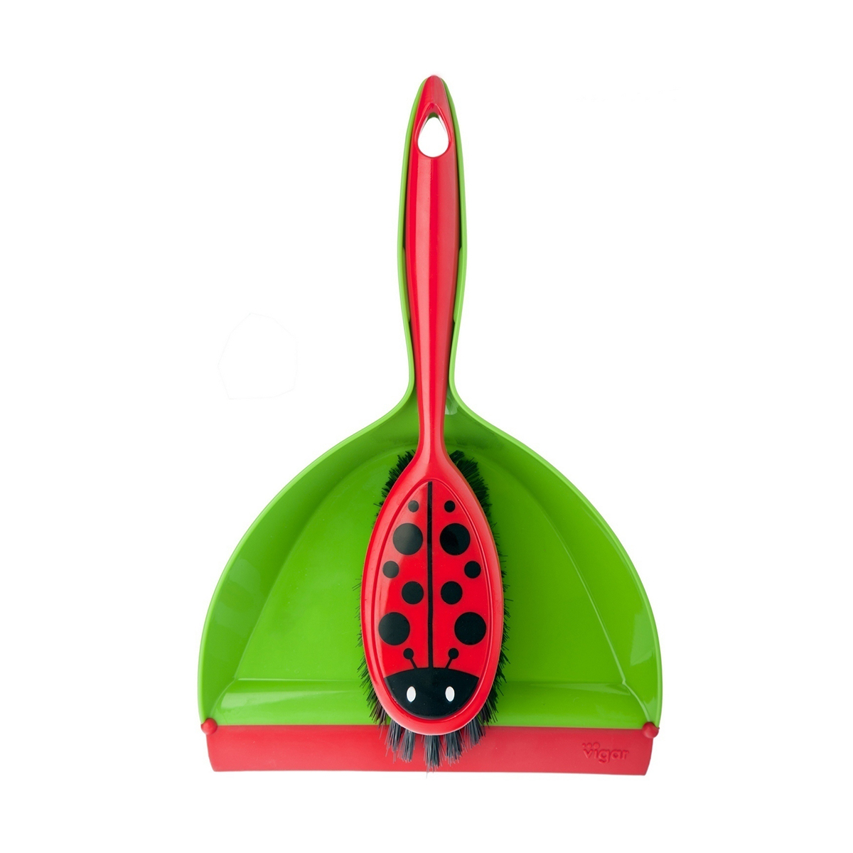 Комплект для уборки "ladybug" (щетка-сметка + совок) (1/6) "vigar" 3186