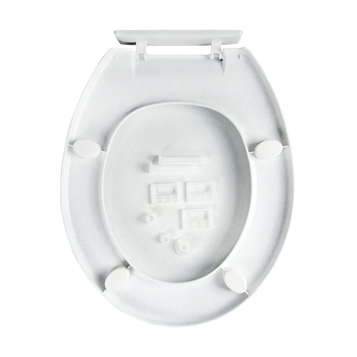 Сиденье для унитаза белый мрамор (имп. крепеж) (1/8) "мультипласт"