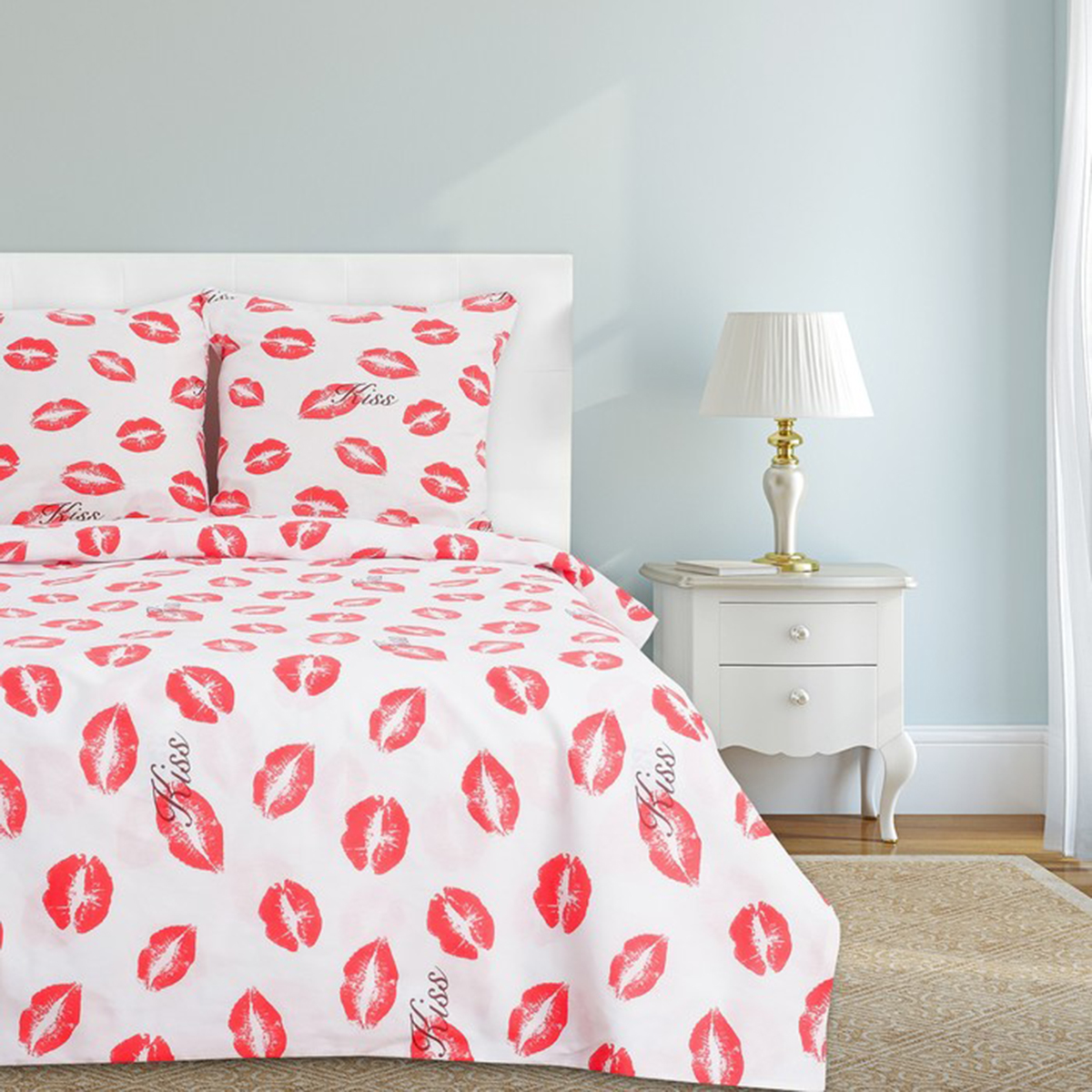Постельное белье "этель" яркий поцелуй 2 сп. (бязь) (1) 2961491