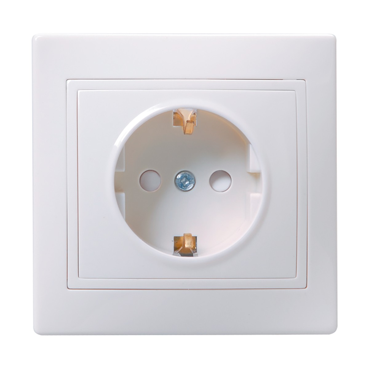 Розетка "кварта" 1 местн. с заземл, с шторк. рсш10-3-кб, 16а, белый (1/10/200) "iek"