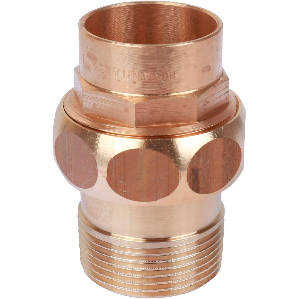 Американка (сгон) 35x1 1/4" НР с плоской прокладкой под пайку бронзовая SANHA 1433135114