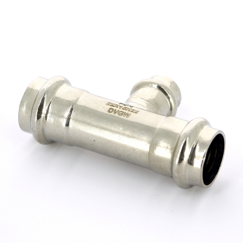 Тройник пресс 22 х 15 х 22 нержавеющая сталь IBP