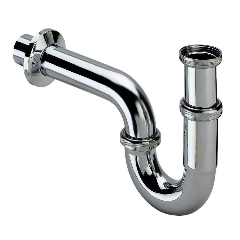 Сифон трубный 1"1/4 х 32 с горизонтальным отводом, хромированный VIEGA