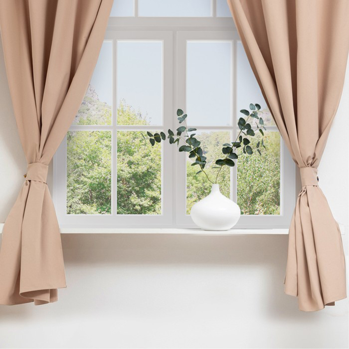 Шторы для кухни "kitchen" 150*180 см компл. 2 шт. с подхватами, бежевые (1) "этель" 7866005