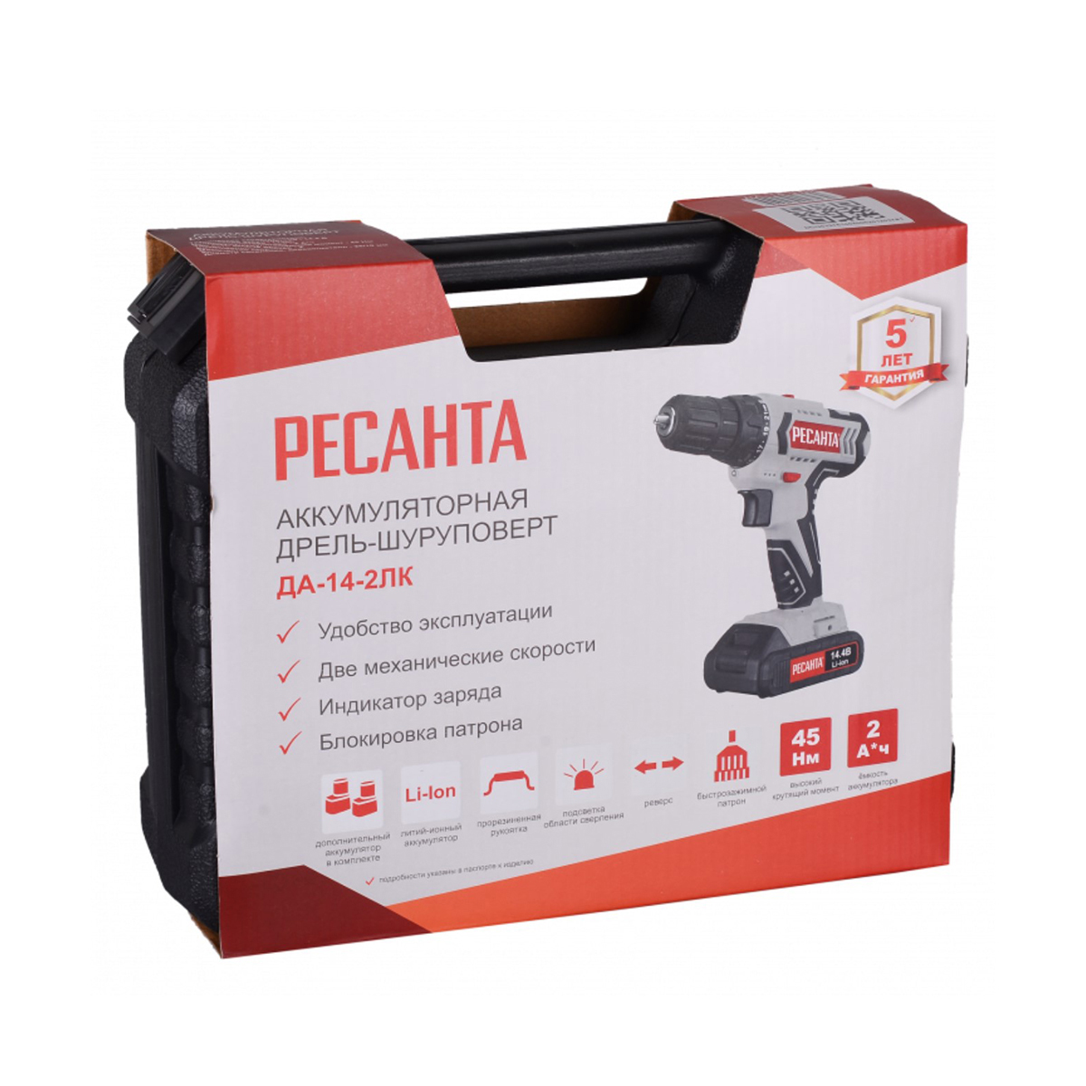 Дрель-шуруповерт аккум. да-14-2лк "ресанта"