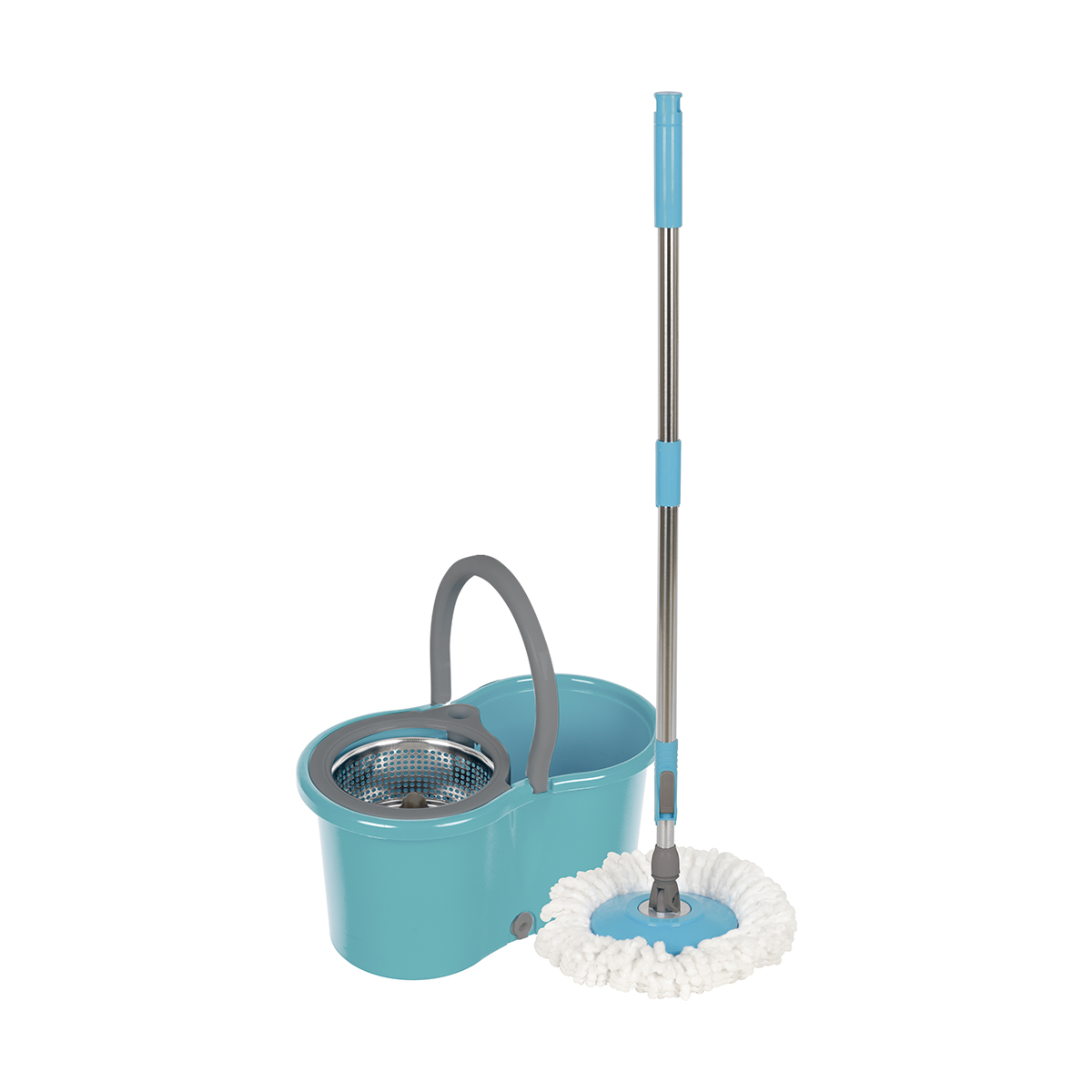 Комплект для уборки (ведро с отжимом, швабра "торнадо" mopm-21, насад. микрофибра) (1/6) "рыжий кот"