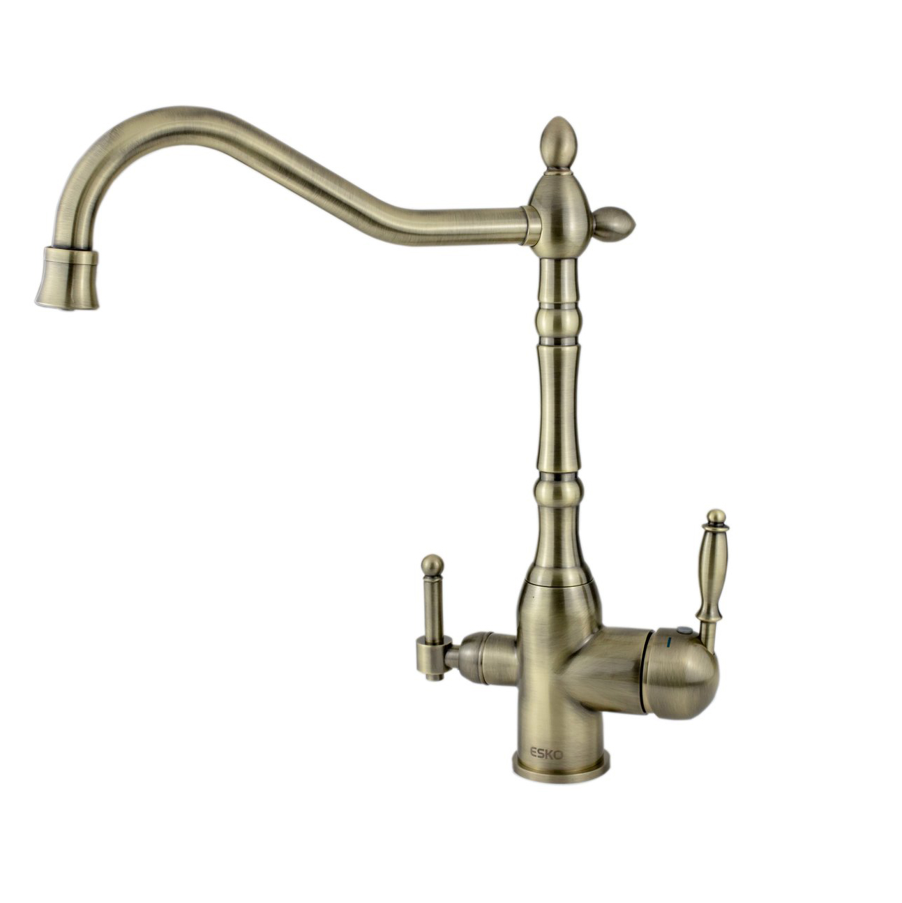 Смеситель для кухни "florence" fr 519 br  высокий поворотный излив (1/10) "esko"