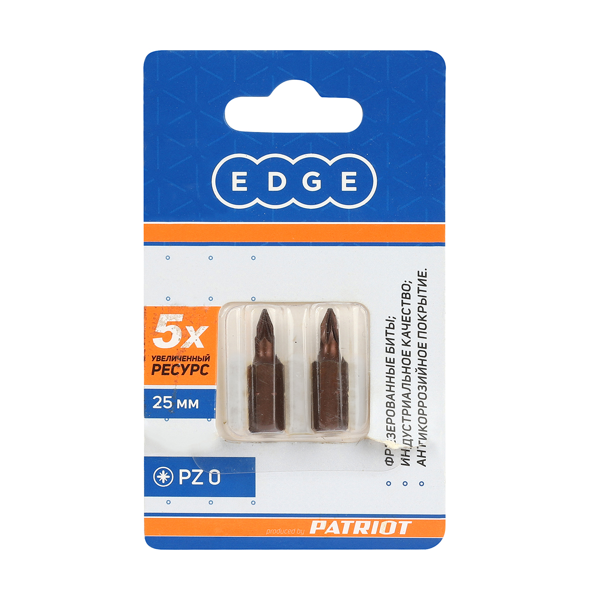 Биты pz №0  25 мм (набор 3 шт.) (1/20/240) "edge by patriot" 818010011