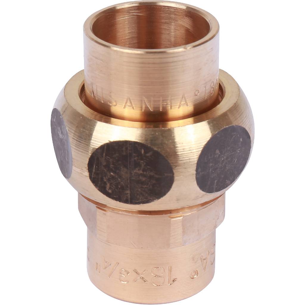 Американка (сгон) 18 мм уплотнение конус SANHA под пайку бронзовая 1434018