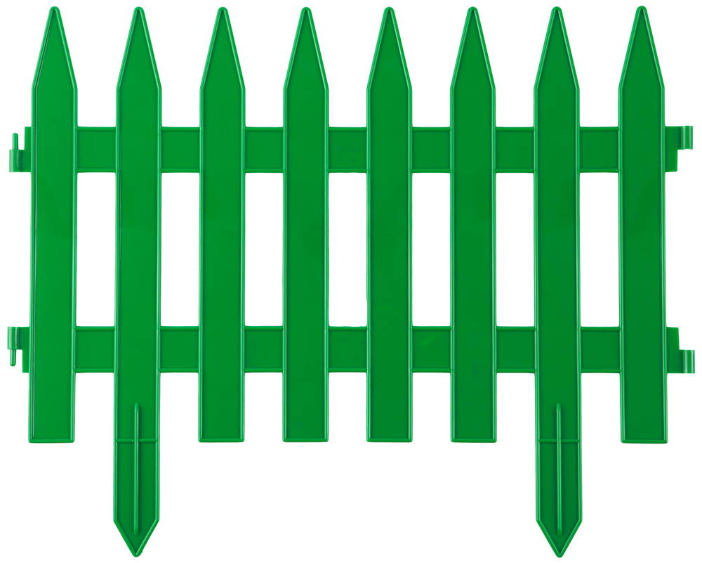 GRINDA Классика, 28 х 300 см, зеленый, 7 секций, декоративный забор (422201-G)