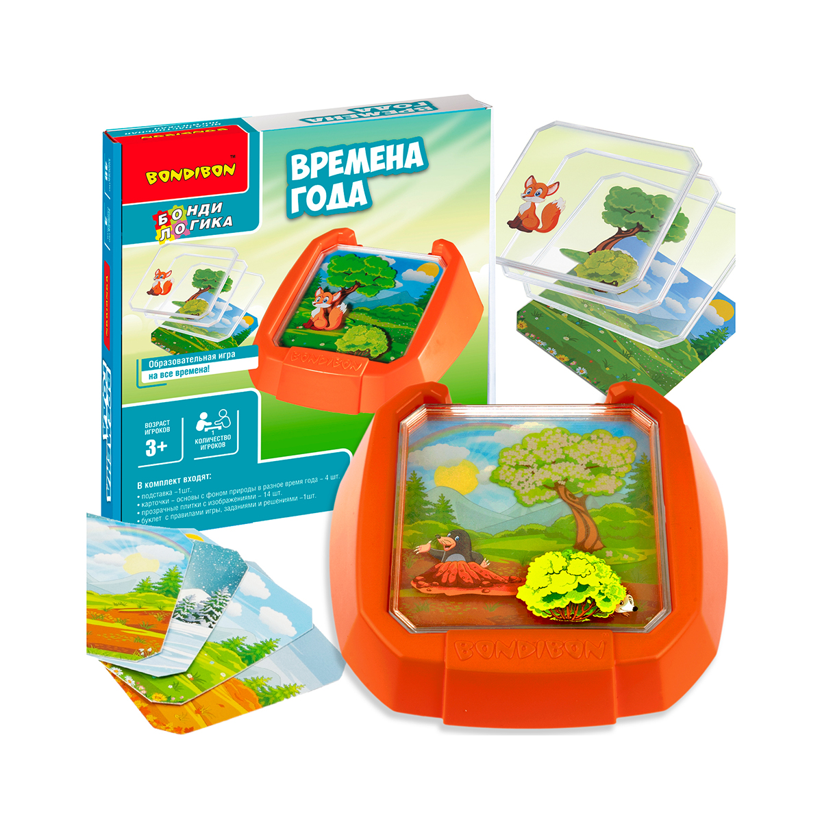 Игра настольная логическая "бондилогика" времена года "bondibon" вв5079
