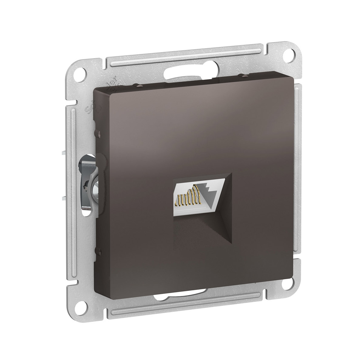 Розетка компьютерная "atlasdesign" 1 местн. rj45 (механизм) мокко (1/10/60) "schneider"