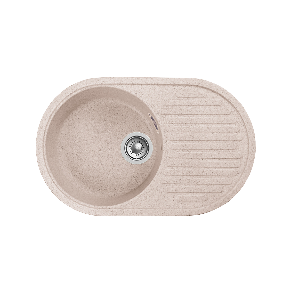 Мойка для кухни врезная искуств. камень gs-18-328 с крылом 730*460 мм бежевая "granstones"