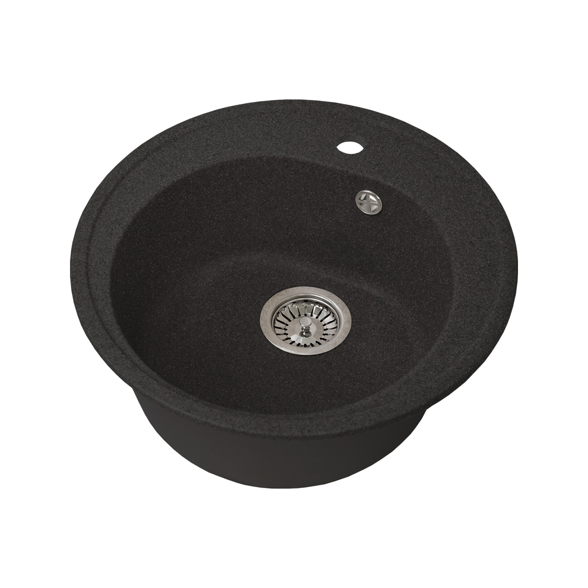 Мойка для кухни врезная искуств. камень gs-08-308 d-505 мм черная "granstones"