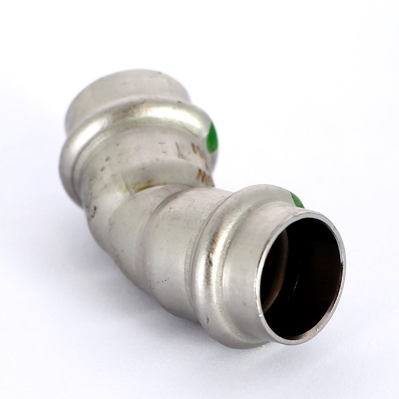 Угол 45° пресс 18 нержавеющая сталь Sanpress Inox VIEGA