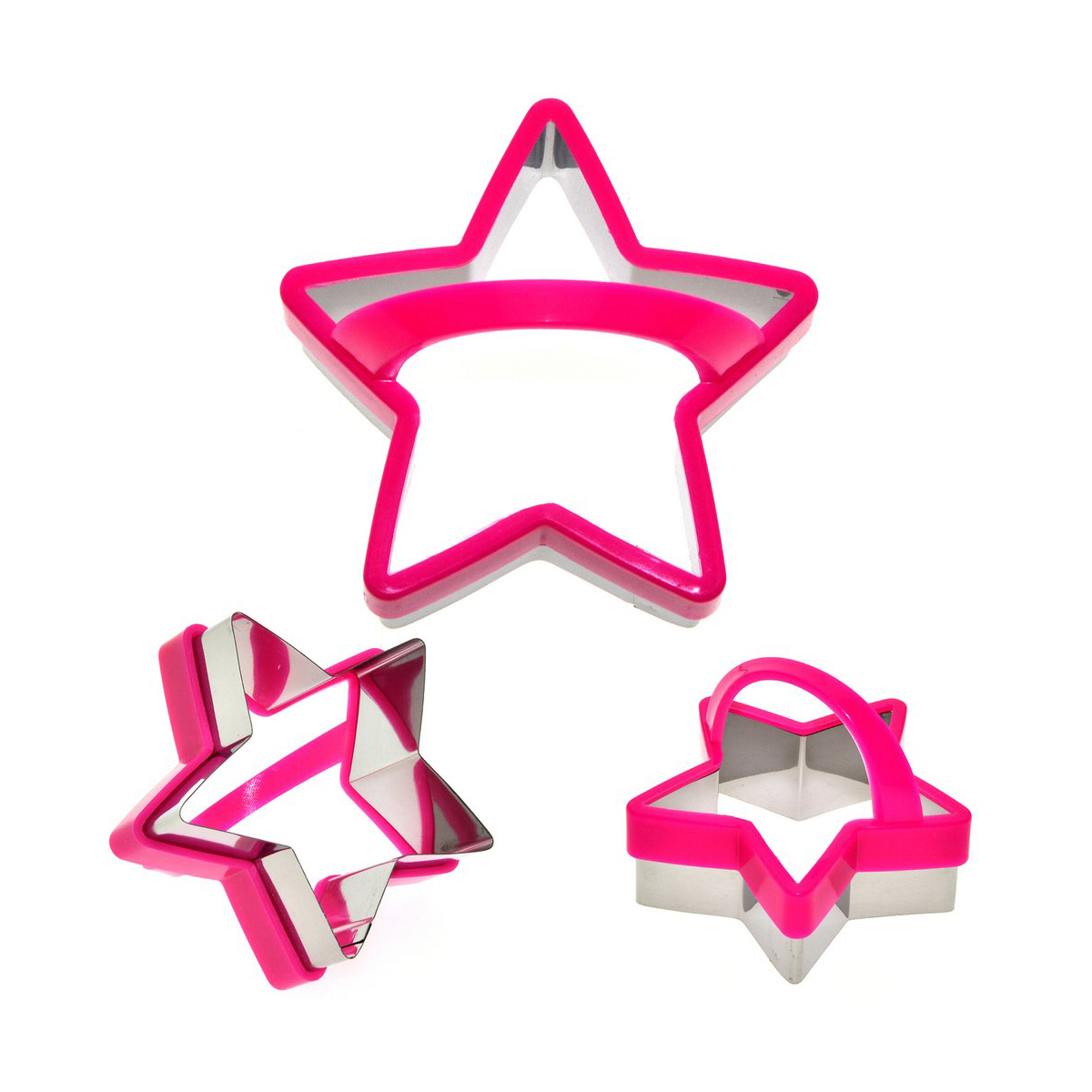 Формы кулинарные "звездочки" нержав. с пласт. ручками набор 3 шт. (1/12/144) "мультидом" an8-22
