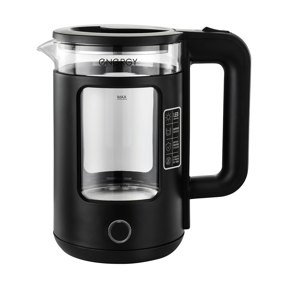 Чайник электр. "energy" e-256 1,5 л (1/12) стекло
