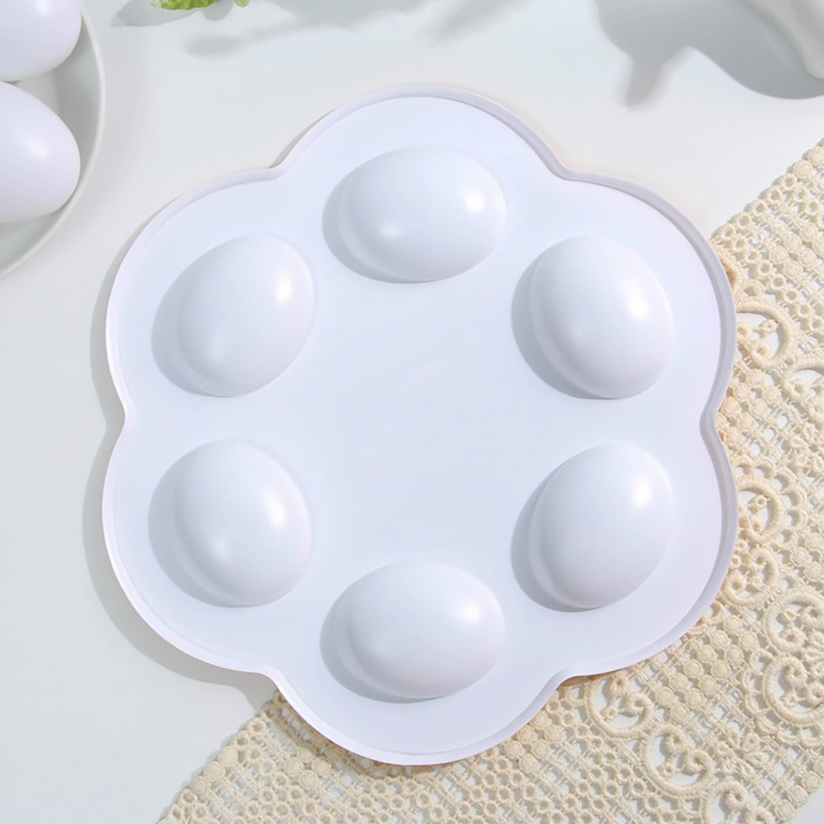 Блюдо для кулича и 6 яиц "цыпленок" пласт. 21,5*19,9 см (1) 7345210