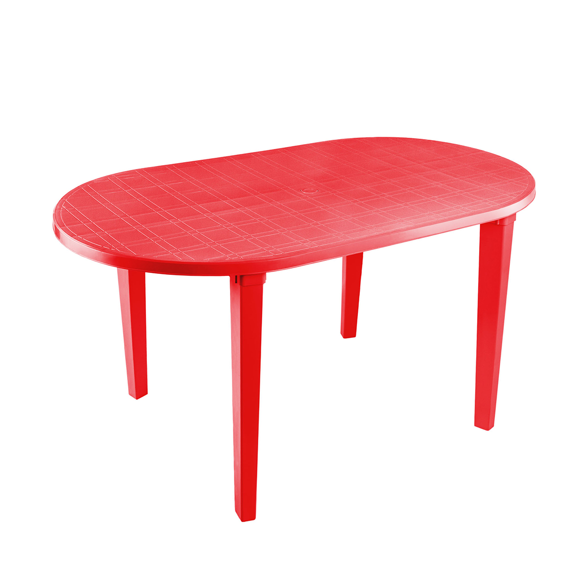 Стол пласт. овальный 140*80*71 см (красный) (1) "стандарт пластик"