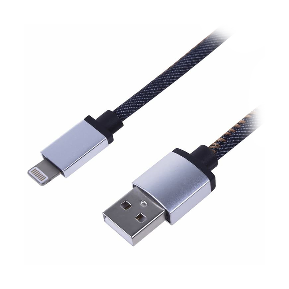 Кабель usb-lightning 1 м в нейлоновой оплетке (iphone) синий (1/10/100) "rexant" 18-4248