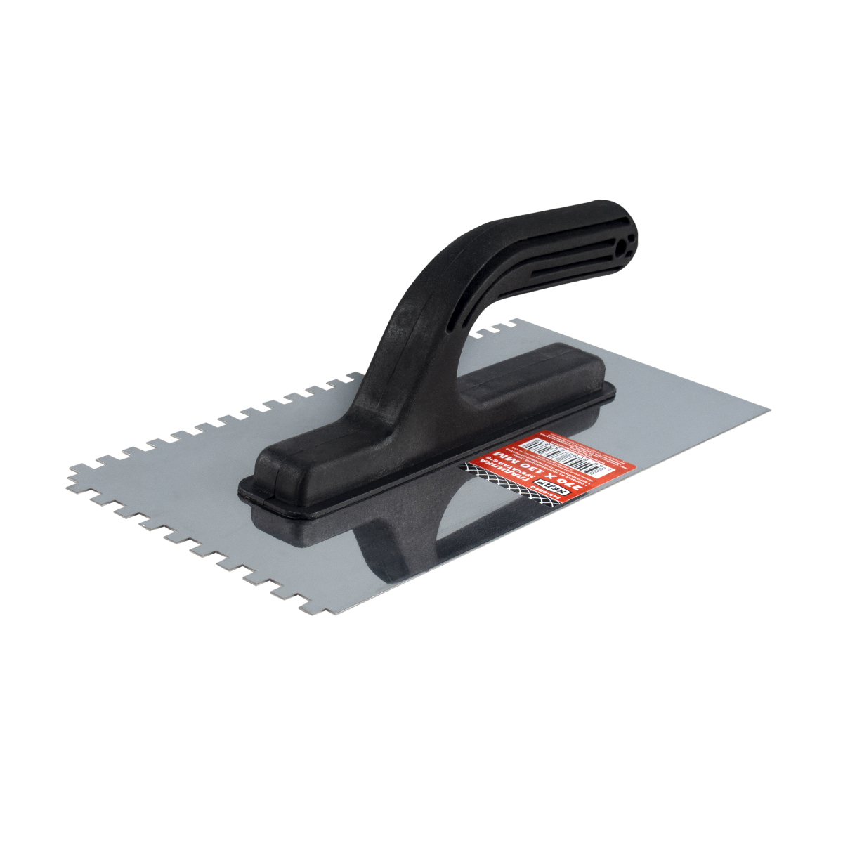 Гладилка зубчатая нержав. 270 х 130 мм пластм. ручка зуб 6 х 6 мм (1/24) "кедр" 145-0040