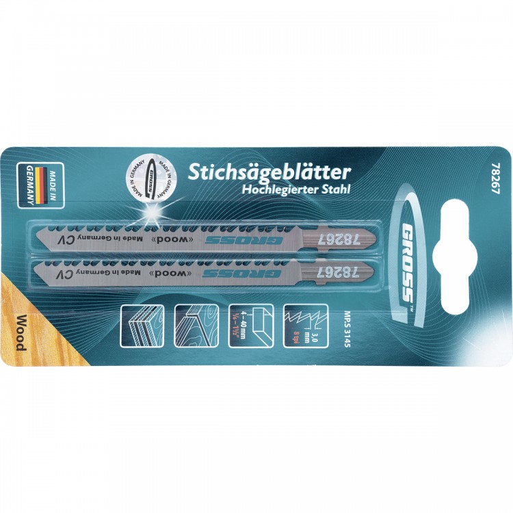 Полотна для электролобзика  по дереву, 2 шт, ( 3145 ) Gross (78267)