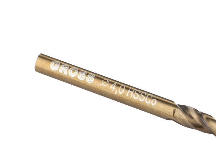 Сверло спиральное по металлу, 4 мм, HSS-Co Gross (72312)